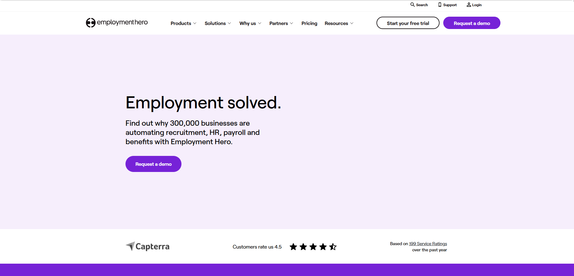 Employment Hero — before redesign