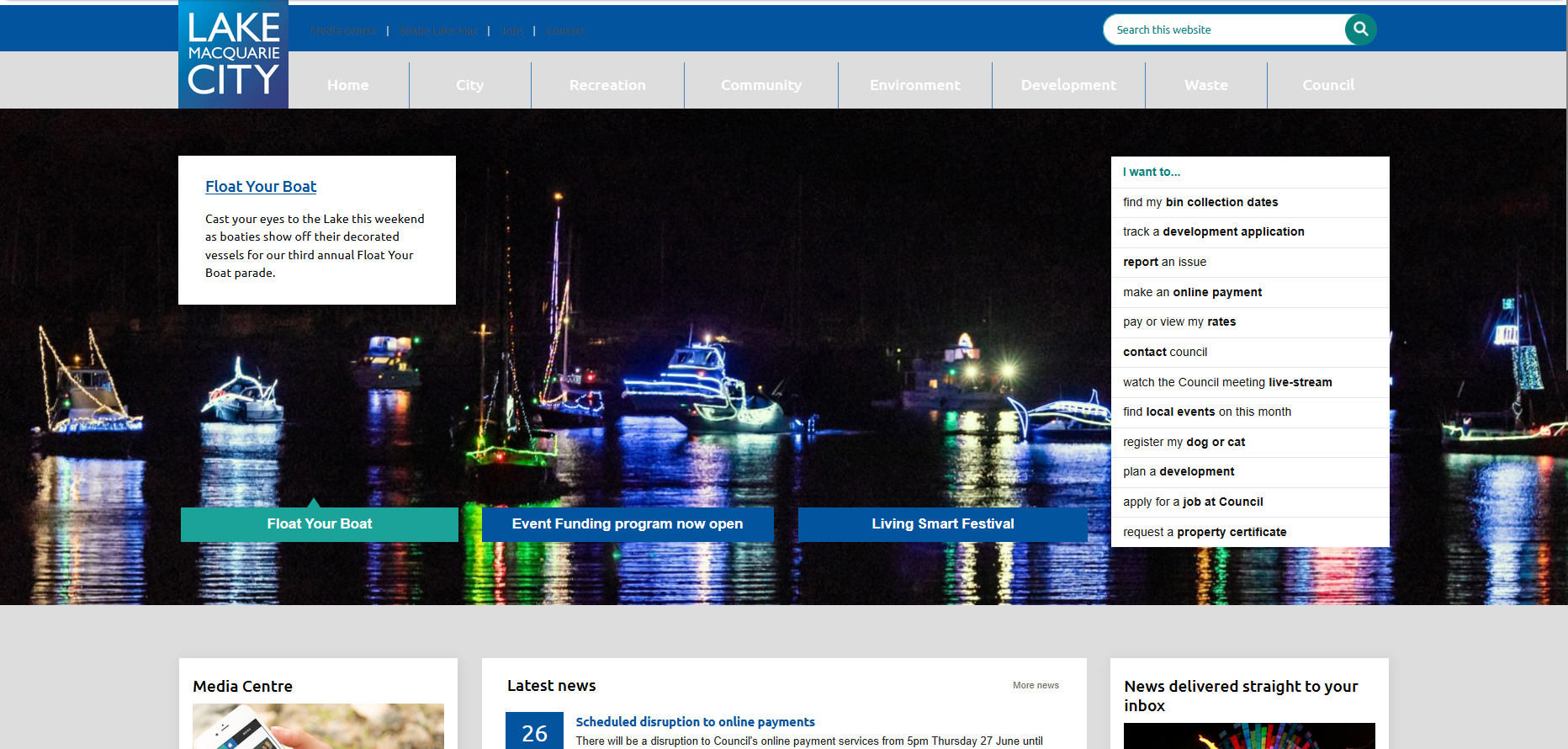 Lake Macquarie City Council — before redesign