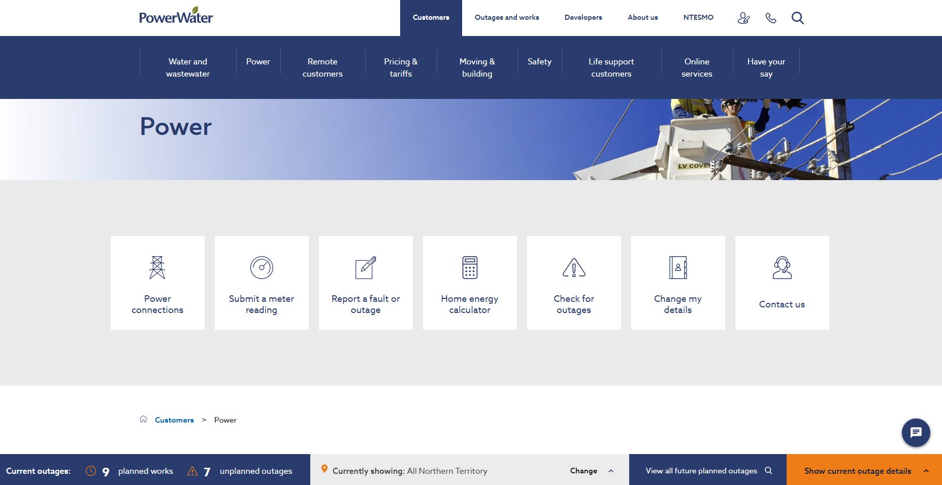 Power and Water Corporation — after redesign